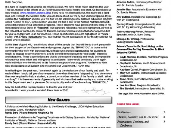Fall 2010 Newsletter